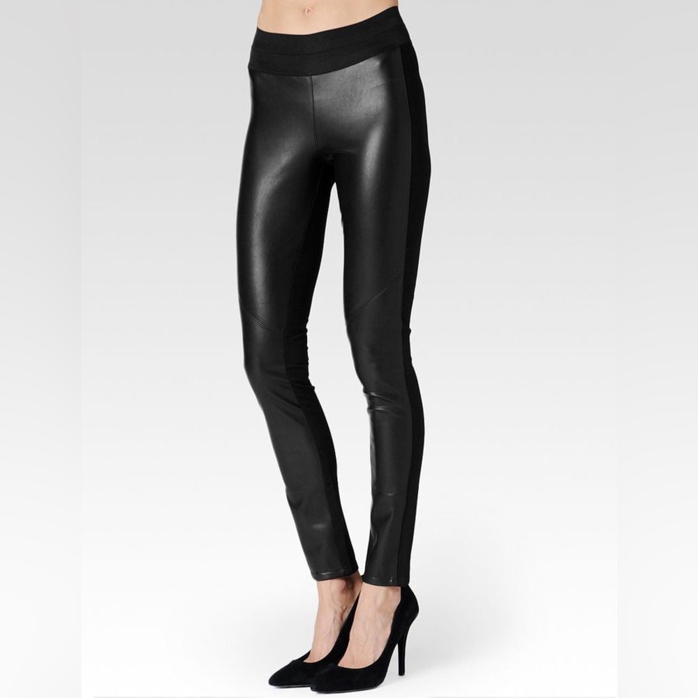PAIGE Paloma Genuine Leather Front Pull On Leggings